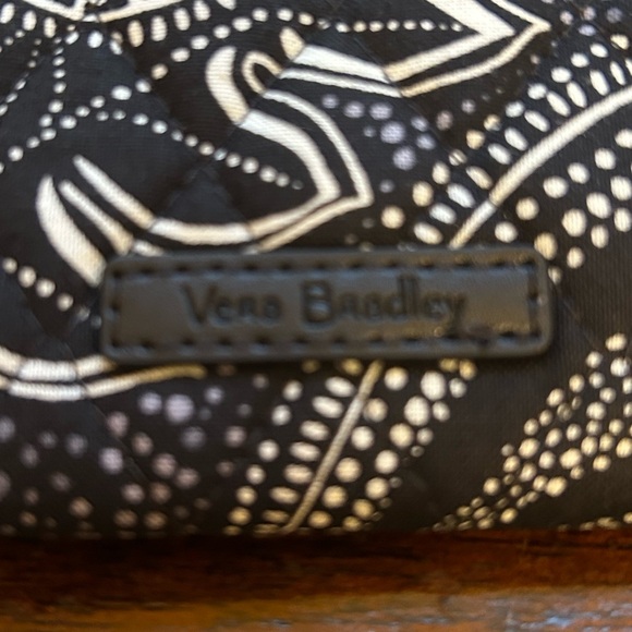 Vera Bradley Black & White Quilted Stellar Paisley Wallet RFID Mini Tri-Fold NWT - Picture 3 of 9